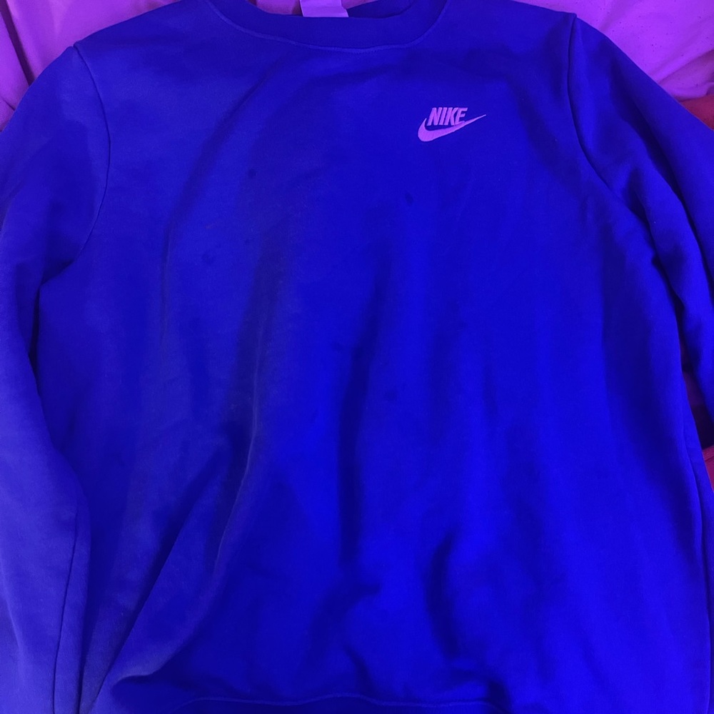 nike blue fleece crew